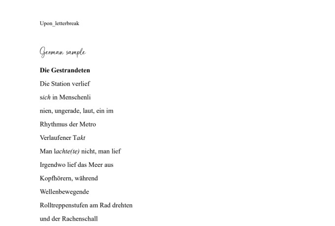 write customized poetry for you in english or german